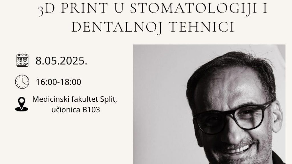 Predavanje o tehnologijama izrade nadomjestaka i 3D printu u dentalnoj medicini